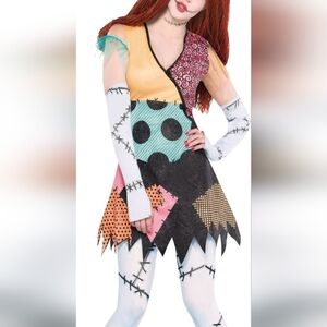 🎃 S/M • Disney Tim Burton's NBC • Sally Patchwork Halloween Dress - Multicolor